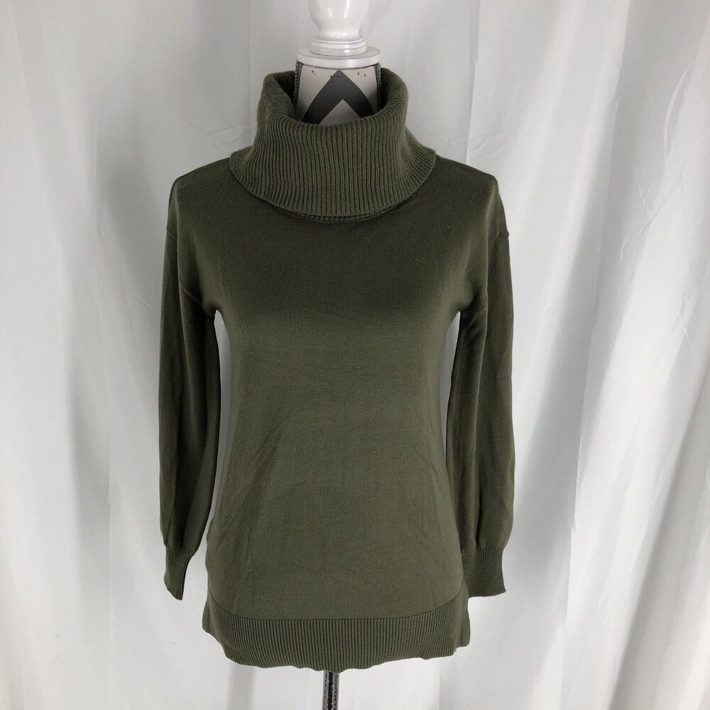 LOFT Olive Green Cowl/Turtleneck Long Sleeve Sweater Women's Size XS